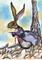 Art: DESTINATIONALLY CHALLENGED HARE h2481 by Artist Dawn Barker