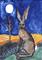 Art: MOON HARE h2388 by Artist Dawn Barker