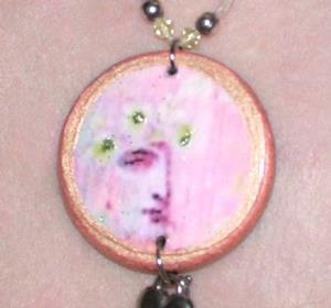 Detail Image for art NFS Fairy Goddess ORGANZA & MIXED-MEDIA OOAK Pendant & Necklace