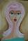 Art: Big Eyed Pink Hair by Artist Noelle Hunt