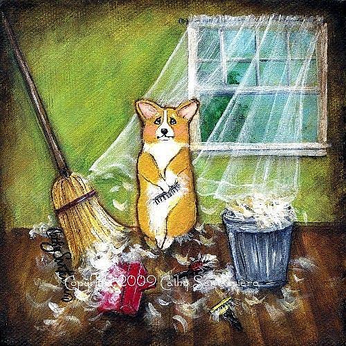 Art: Blowing Coat by Artist Cathy Santarsiero