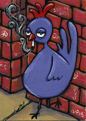 Art: Urban Poultry: Badass Chicken by Artist Cary Dunlap Daly