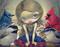 Art: Backyard Birds Original Painting (unframed) by Artist Jasmine Ann Becket-Griffith
