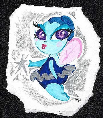 Art: petite fe froide de glace:cold little ice fairy by Artist Noelle Hunt