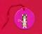 Art: Pink Candy Cane Corgi Ornament by Artist Cathy Santarsiero