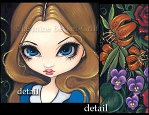 Detail Image for art Alice In Wonderland:  Alice and the Flowers