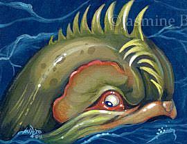 Detail Image for art Little Dolphin Fish ORIGINAL PAINTING
