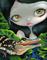 Art: Mermaid with a Baby Alligator ORIGINAL PAINTING by Artist Jasmine Ann Becket-Griffith