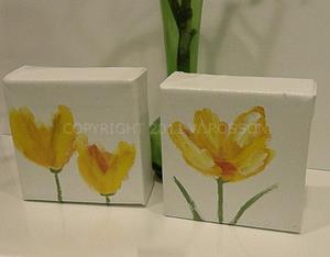 Detail Image for art Two Yellow Flower paintings.