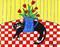 Art: Tuxedo and tulips by Artist S. Olga Linville