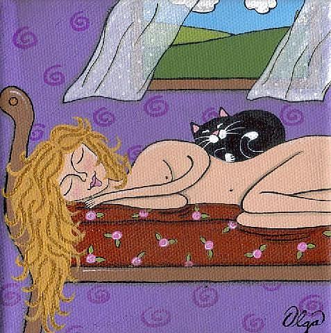 Art: napping nudes by Artist S. Olga Linville