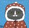 Art: winter hat cat by Artist S. Olga Linville