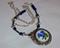 Art: Painted Flower Re-vintaged Necklace by Artist Dorothy Edwards