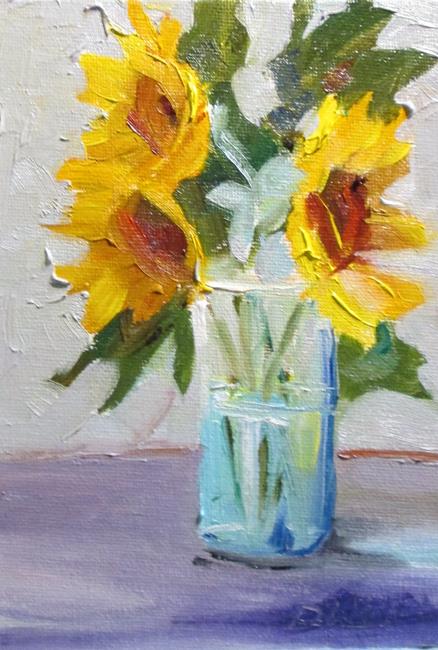 Art: Vase of Sunflowers by Artist Delilah Smith
