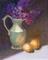 Art: Lavender in Green Pitcher by Artist Debra Schott