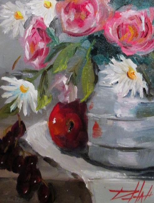Art: Roses and Daisies by Artist Delilah Smith