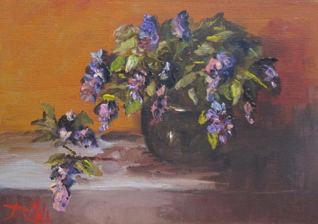 Art: Vase of Lilacs by Artist Delilah Smith