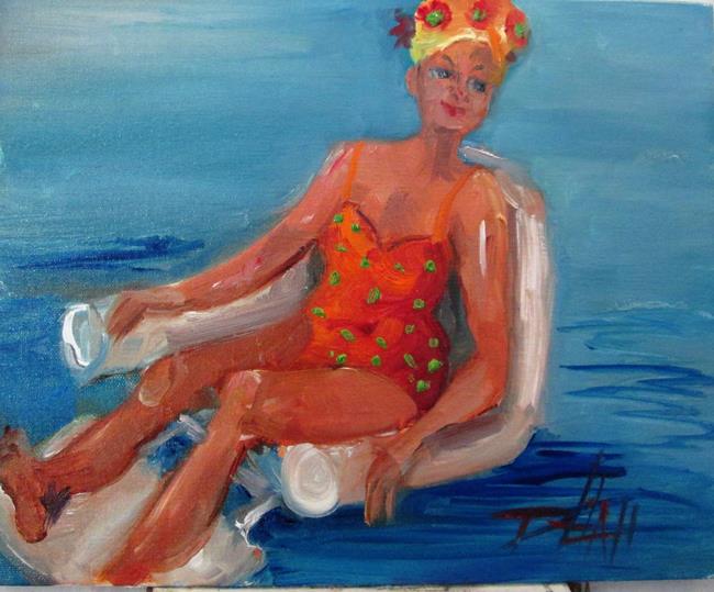 Art: At the Pool-sold by Artist Delilah Smith