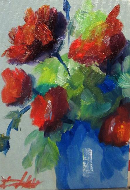 Art: Red Flowers by Artist Delilah Smith