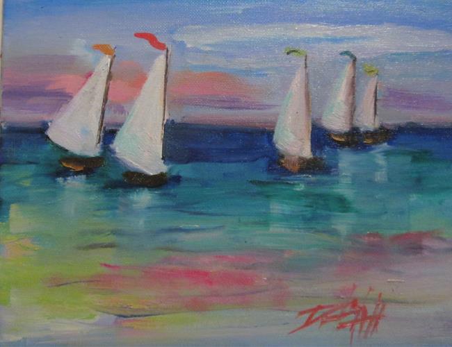 Art: Sailboats on the Lake by Artist Delilah Smith