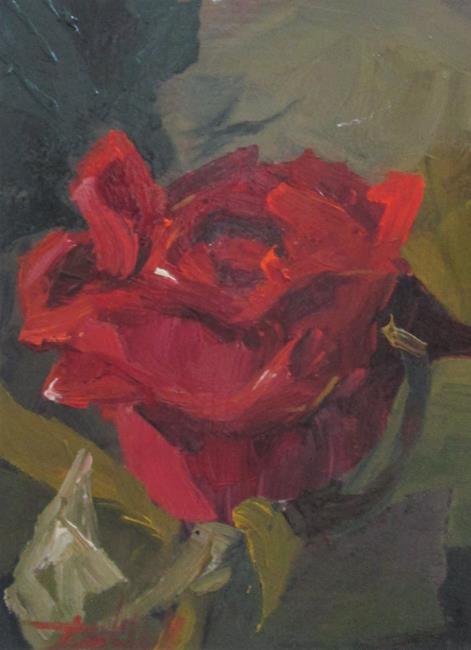 Art: A Red Rose No. 2 by Artist Delilah Smith