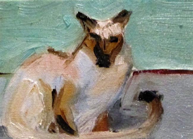 Art: Siamese Cat Aceo by Artist Delilah Smith