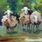 Art: Three Fuzzy Sheep by Artist Delilah Smith