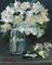 Art: White Flowers in a Jar by Artist Delilah Smith