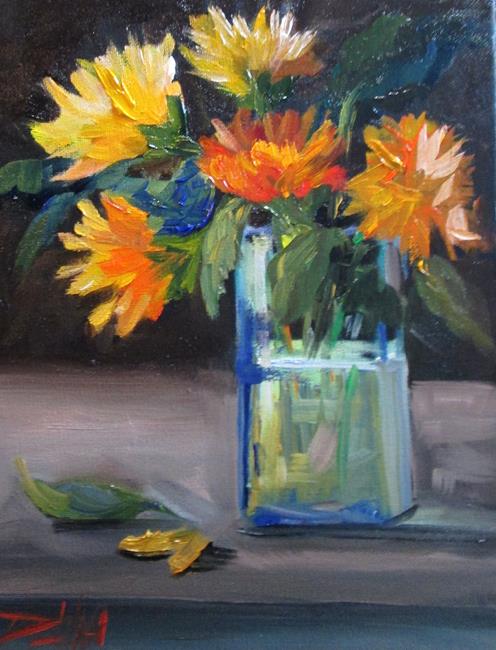 Art: Yellow and Orange Floral Still Life by Artist Delilah Smith