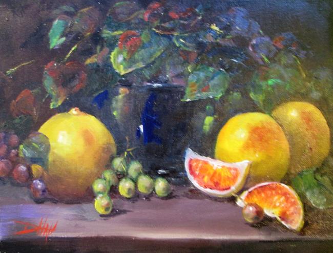 Art: Grapefruit and Grapes by Artist Delilah Smith