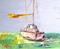 Art: Sailboat with Yellow Sail by Artist Delilah Smith