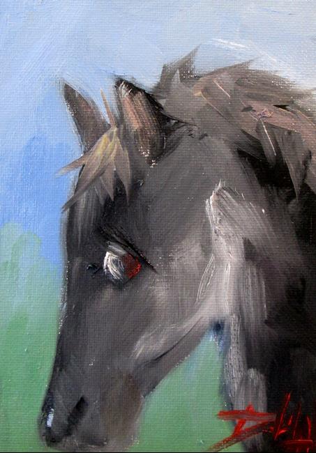 Art: Black Horse by Artist Delilah Smith
