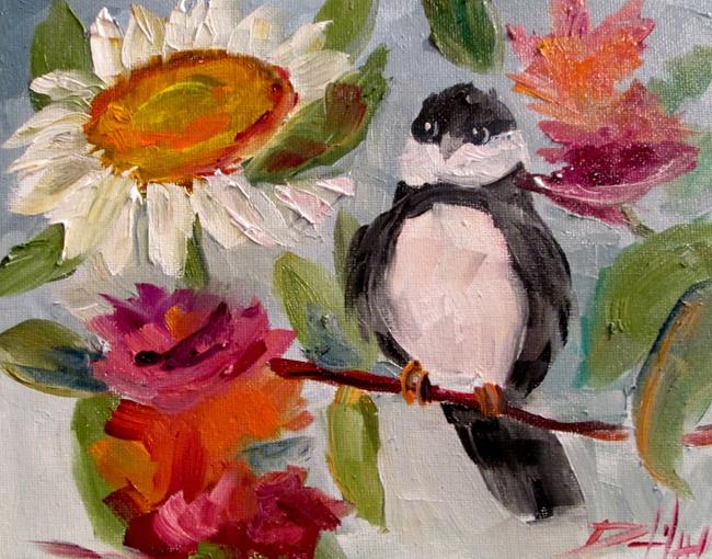 Art: Bird and Flowers by Artist Delilah Smith
