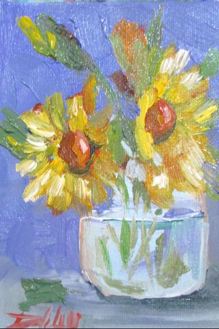 Art: Yellow Floral Still LIfe by Artist Delilah Smith