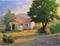 Art: At the Hacienda, Mission San Antonio de Padua California rural oil painting by Artist Karen Winters