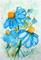 Art: BLUE FLOWERS WATERCOLOR PAINTING by Artist LUIZA VIZOLI