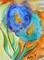 Art: BLUE and EMERALD FLOWERS  by Artist LUIZA VIZOLI