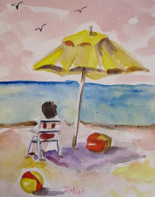 Art: Yellow Umbrella by Artist Delilah Smith