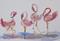 Art: Four Pink Flamingos by Artist Delilah Smith