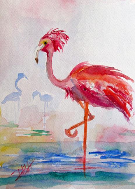 Art: Tropical Flamingo by Artist Delilah Smith