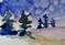 Art: Winter Pine Trees by Artist Delilah Smith
