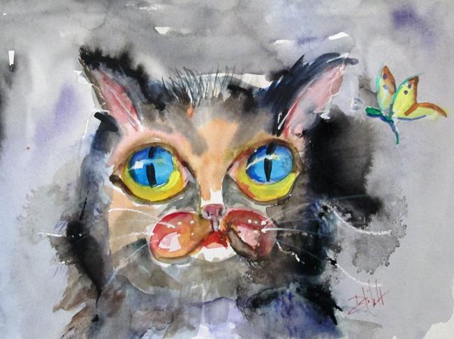 Art: Big Eyed Cat by Artist Delilah Smith