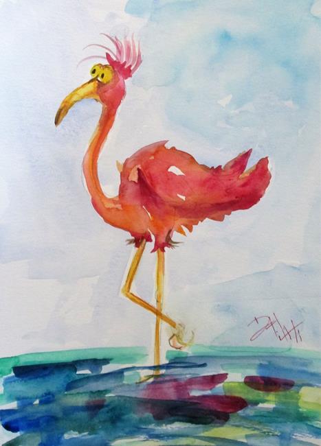 Art: Big Eyed Flamingo by Artist Delilah Smith