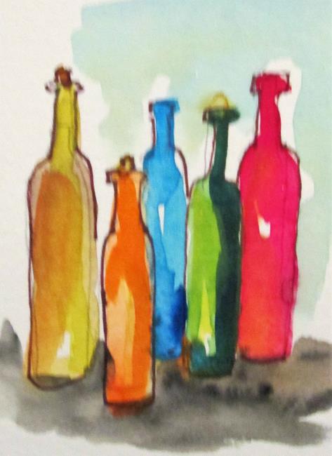 Art: Wine Bottles by Artist Delilah Smith