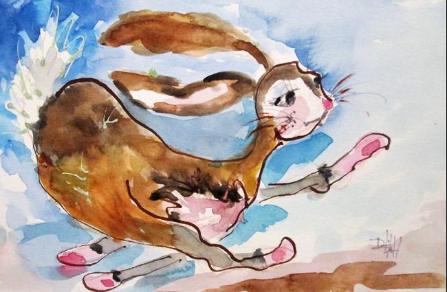 Art: Running Rabbit by Artist Delilah Smith