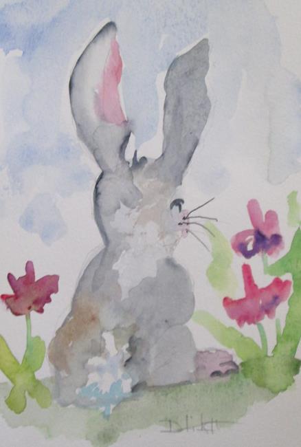 Art: Gray Rabbit by Artist Delilah Smith