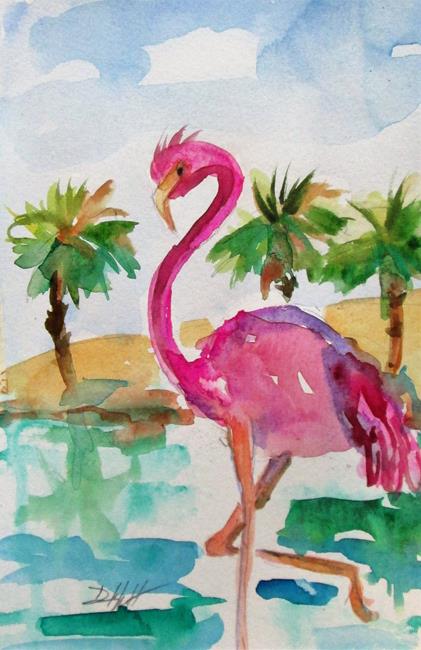 Art: Tropical Flamingo by Artist Delilah Smith