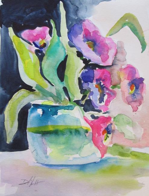Art: Pink Floral Still Life by Artist Delilah Smith