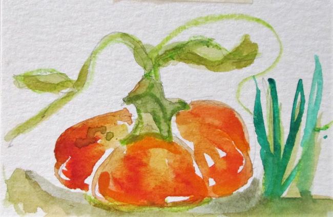 Art: Pumpkin No. 2 Aceo by Artist Delilah Smith