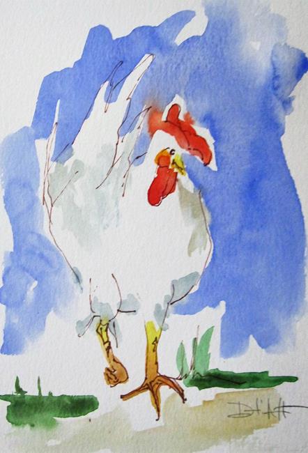 Art: White Chicken by Artist Delilah Smith